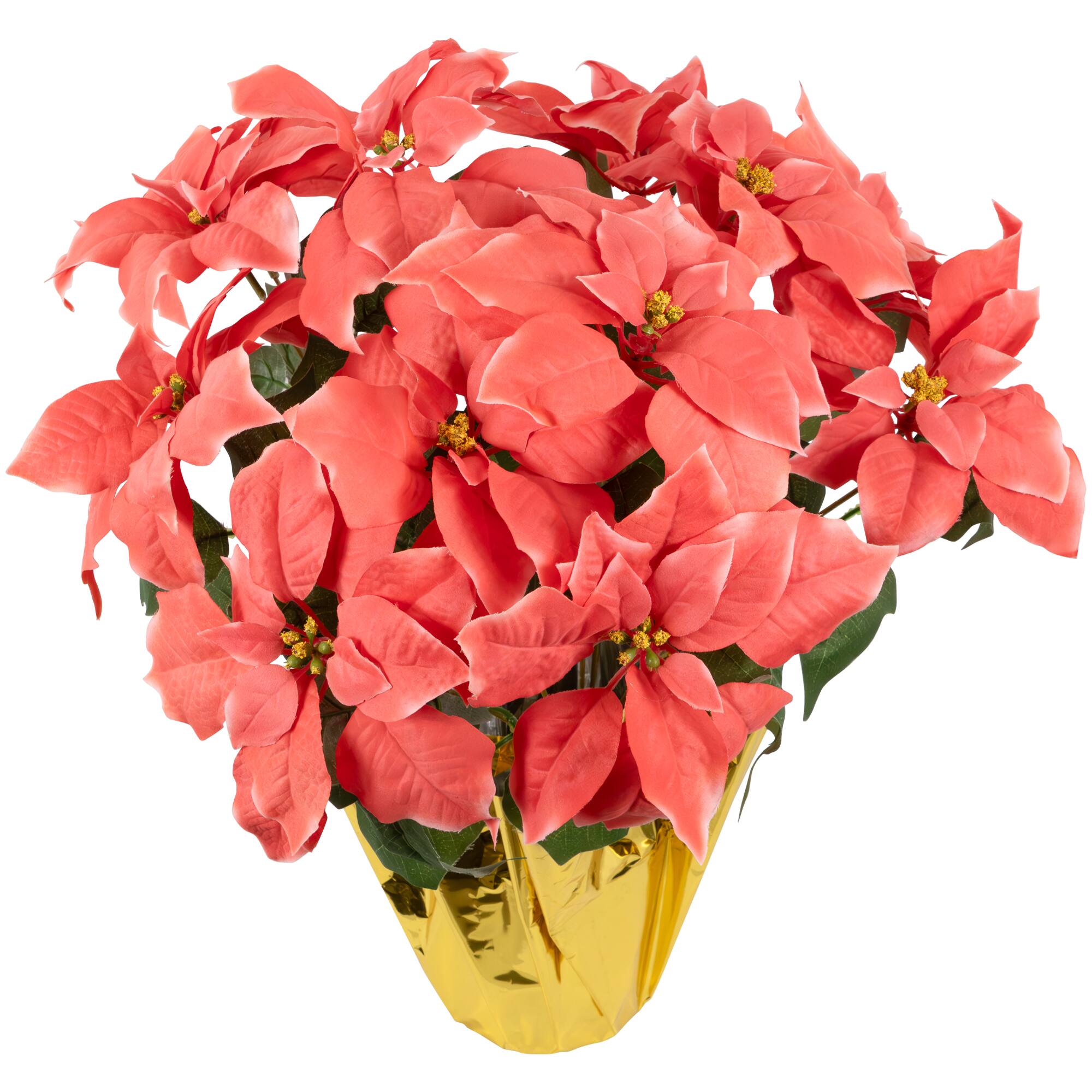 20" Pink Artificial Christmas Poinsettia with Wrapped Base